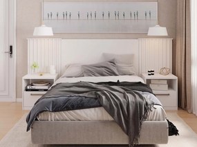 Cabeceira de Cama LUCHIA – Extensível + 2 Mesas de Cabeceira – MDP Bra