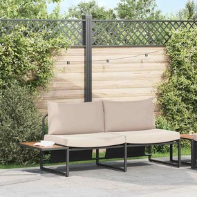 vidaXL Sofá de jardim Cinzento-acastanhado 200,5 x 70 x 85,5 cm Aço