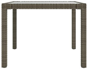 Conjunto jantar p/ exterior com almofadões 3 pcs vime cinzento