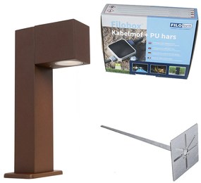 Candeeiro de pé industrial para exteriores castanho ferrugem 30 cm IP44 - Baleno