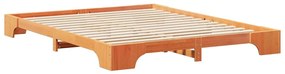Estrutura de cama de chão Castanho 160 x 220 cm