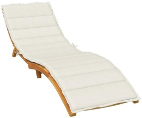 vidaXL Almofadão para espreguiçadeira 200x60x4cm mesclado tecido creme