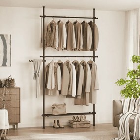 Guarda Roupa aberto até ao teto 33,5 x (84-123) x (208-310) cm com prateleira em preto mate