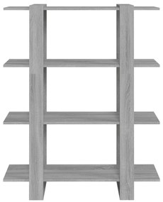 Estante/divisória 100x30x123,5 cm cor sonoma cinza