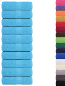 Toalhas de bidé 10 pcs 30x50 cm 360 gsm 100% algodão turquesa