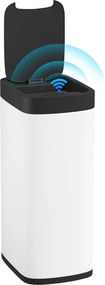 Caixote do lixo de cozinha automático de 50 L, com sensor de movimento, funciona a pilhas, 26,5 x 35,5 x 68 cm, creme