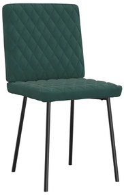 Cadeiras de jantar 2 pcs veludo verde-escuro