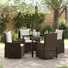 vidaXL Conjunto de Jantar para Jardim com 5 Peças em Rattan Sintético