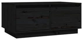 Mesa de centro 80x50x35 cm madeira de pinho maciça preto