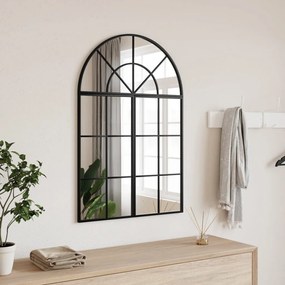 vidaXL Espelho de parede arqueado 60x30 cm ferro preto