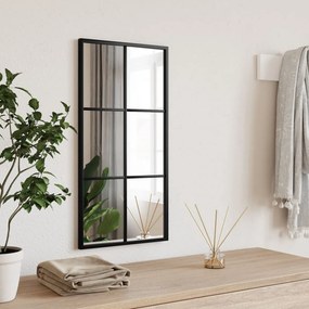 vidaXL Espelho de parede retangular 30x60 cm ferro preto