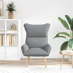 Cadeira Relaxante vidaXL em Tecido Cinzento Claro