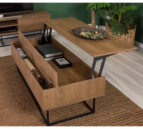 Conjunto de Mobiliário de Sala Laxus – Nogueira e Preto – 90x39x40 cm