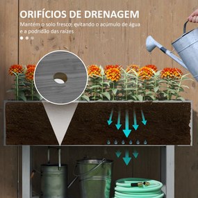 Horta Vertical de Madeira Mesa de Cultivo com Prateleira Floreira Elev