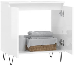 Armário casa banho 58x33x60 cm deriv. madeira branco brilhante