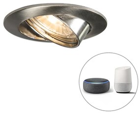 LED Foco embutido inteligente preto incl. WiFi GU10 Inclinável - Edu Moderno