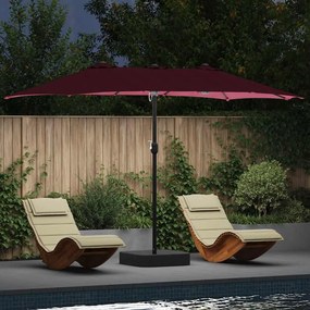 Guarda-sol de Jardim Vermelho bordô 385 x 209 x 244 cm tecido