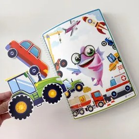 Veículos XXL – Grande livro Montessori para crianças, 32 veículos e carros – A4