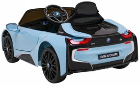 Carro elétrico para Crianças 12V BMW I8 LIFT Rodas de EVA, Assento de couro Azul