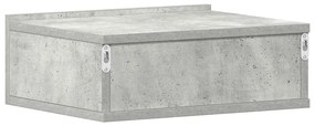 Mesa cabeceira suspensa 2pcs derivados madeira cinzento cimento