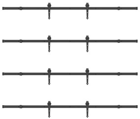 Kit de ferragens para porta deslizante 427 cm aço preto
