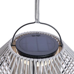 Candeeiro de mesa boémio cinzento com LED regulável em 3 níveis IP54 recarregável por energia solar - Duco Boêmio