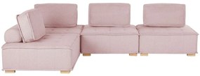 Sofá de canto modular para 4 pessoas em rosa TIBRO Beliani