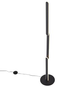 Candeeiro de pé de design preto com LED regulável em 3 níveis - Gate