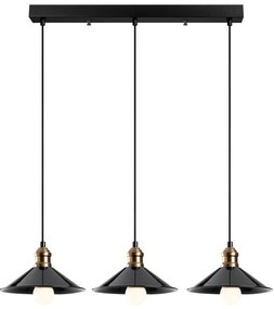 Candeeiro de Teto Berceste – Preto – 74 cm de Diâmetro, 108 cm de Altu