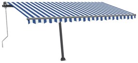Toldo automático independente 400x300 cm azul e branco
