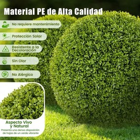 Conjunto de 2 bolas plantas artificiais 39 cm interior e exterior Verdes