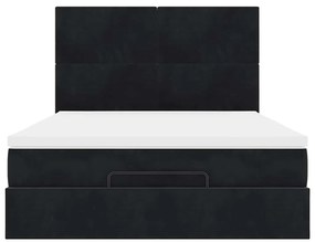 Estrutura de cama otomana com colchões 140x200 cm veludo preto