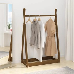 824986 vidaXL Suporte para roupas 100x45x150 cm pinho maciço castanho mel