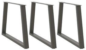 Mesa de jantar pernas 3pcs forma V 90x(72-73,3)cm aço antracite