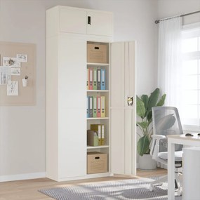 vidaXL Arquivador 90x40x240 cm aço branco