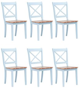 Cadeiras de jantar 6 pcs seringueira maciça cinza/madeira clara