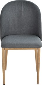 Conjunto de 2 Cadeiras de Jantar (MESA NÃO INCLUIDA), 50 x 58 x 85 cm, Design Escandinavo, Cinzento