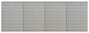 vidaXL Placas perfuradas de parede 4 pcs 40x58 cm aço
