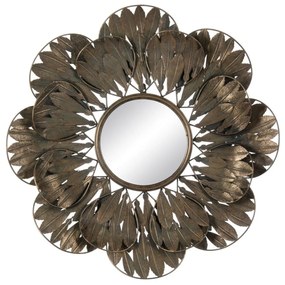Espelho de Parede 69 X 6,5 X 69 cm Cristal Dourado Metal