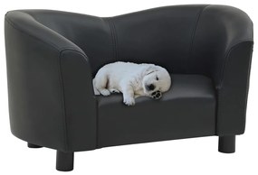 Sofá para cães 67x41x39 cm couro artificial preto