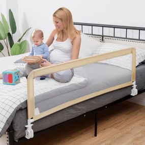 Barra de segurança para bebés para camas com altura ajustável 150 x 55 cm Bege