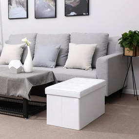 Banco arrumação com tampa articulada 76 x 38 x 38 cm Branco