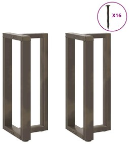 Pés de mesa de bar em forma de T, 2 peças, preto, 50x35x(90-91) cm, aç