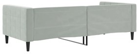 Sofá-cama 90x200 cm veludo cinzento-claro