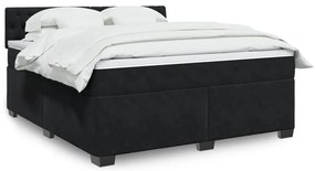 vidaXL Cama com molas/colchão 180x200 cm veludo preto