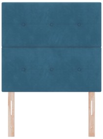 Cabeceira vidaXL Botão Estofada Azul Escuro 90 cm Veludo