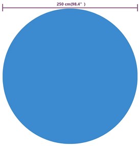 Película para piscina PE solar flutuante redondo 250 cm azul