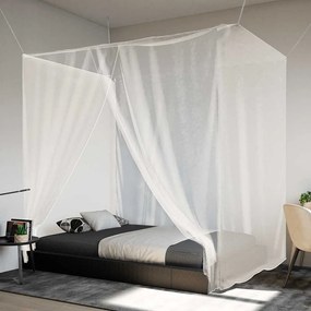 vidaXL Rede mosquiteira suspensa malha branco 220x150x180 cm