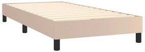 Estrutura de cama 90x200 cm couro artificial cappuccino