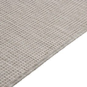 Tapete de tecido plano p/ exterior 140x200 cm cinza-acastanhado